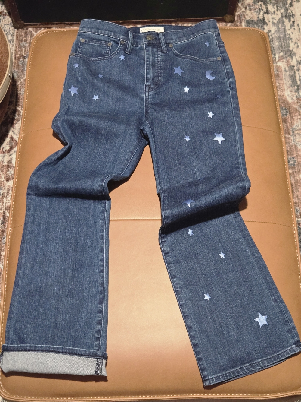 Madewell Cali Demi-Boot Celestial Star & Moon Jeans | Size 26